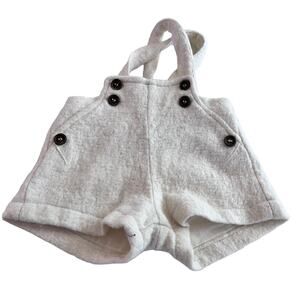 Belati boys ivory wool blend overall shorts size 12 months